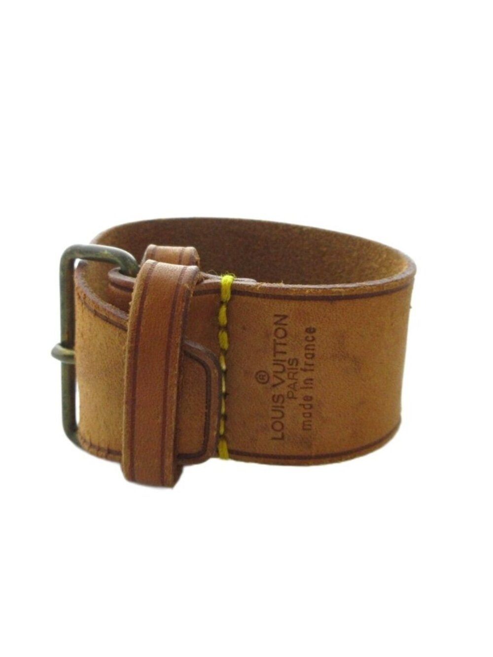 Louis Vuitton Poignet Handle Fixed Belt Logo Leather Brown